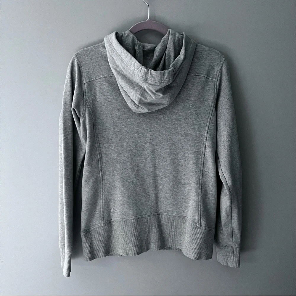 Lululemon Split Hoodie Jacket Heathered Light Grey Women’s Size 6 - Picture 3 of 9